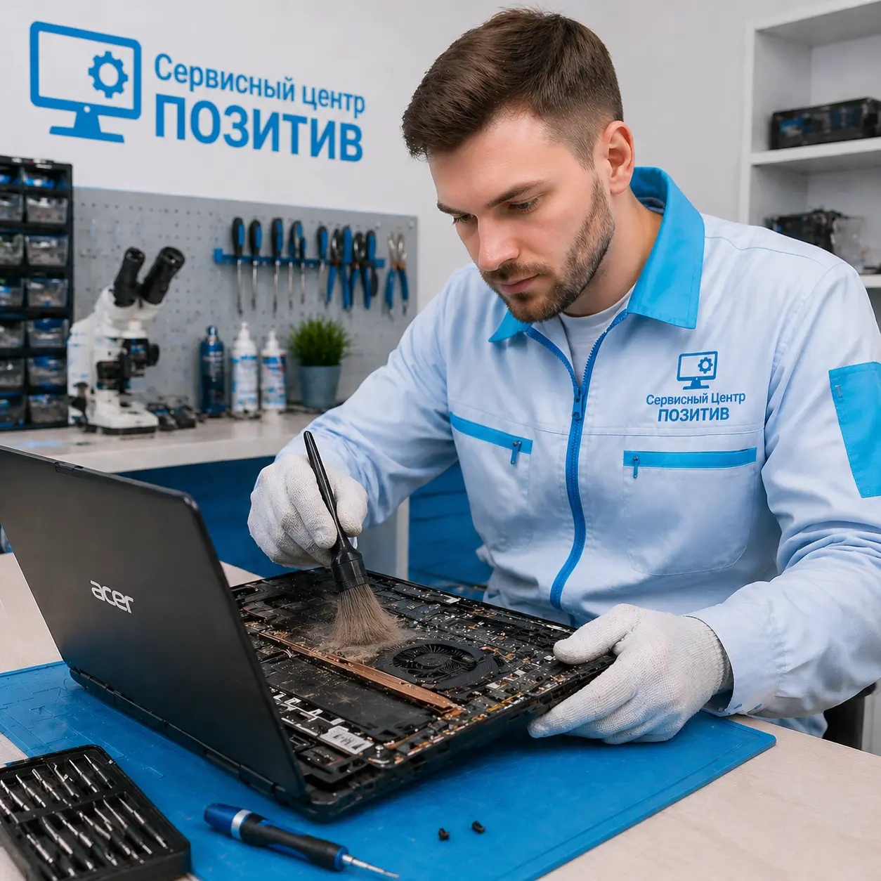Чистка ноутбука Acer от пыли в Подольске | Замена термопасты
