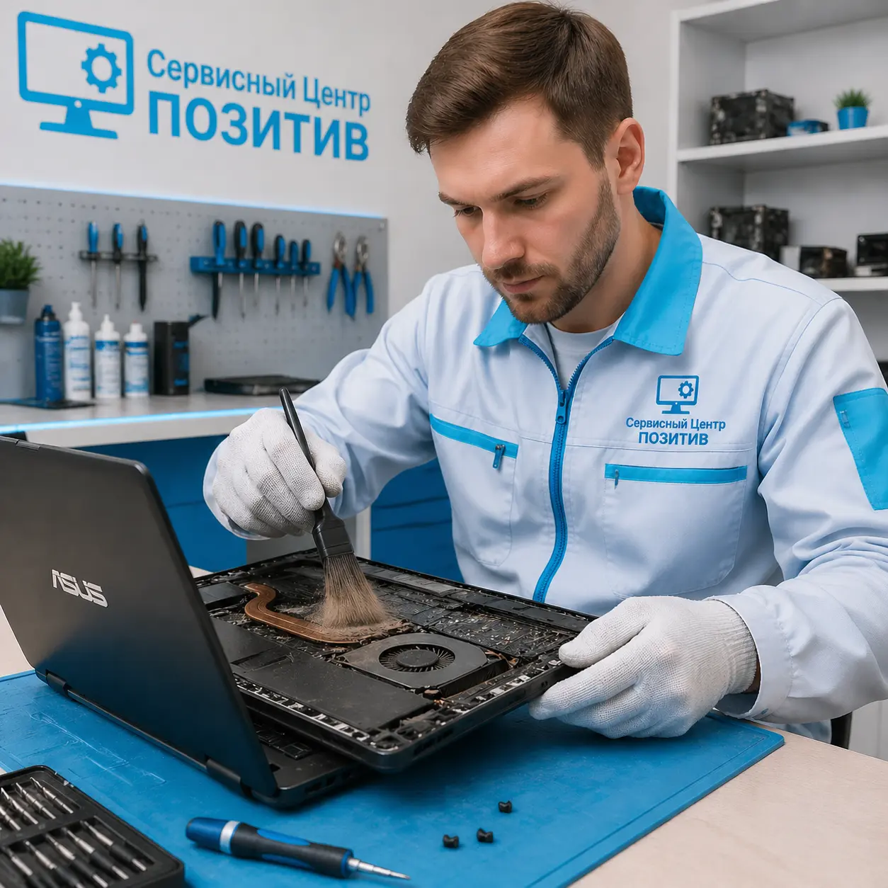 Чистка ноутбука Asus от пыли в Подольске | Замена термопасты