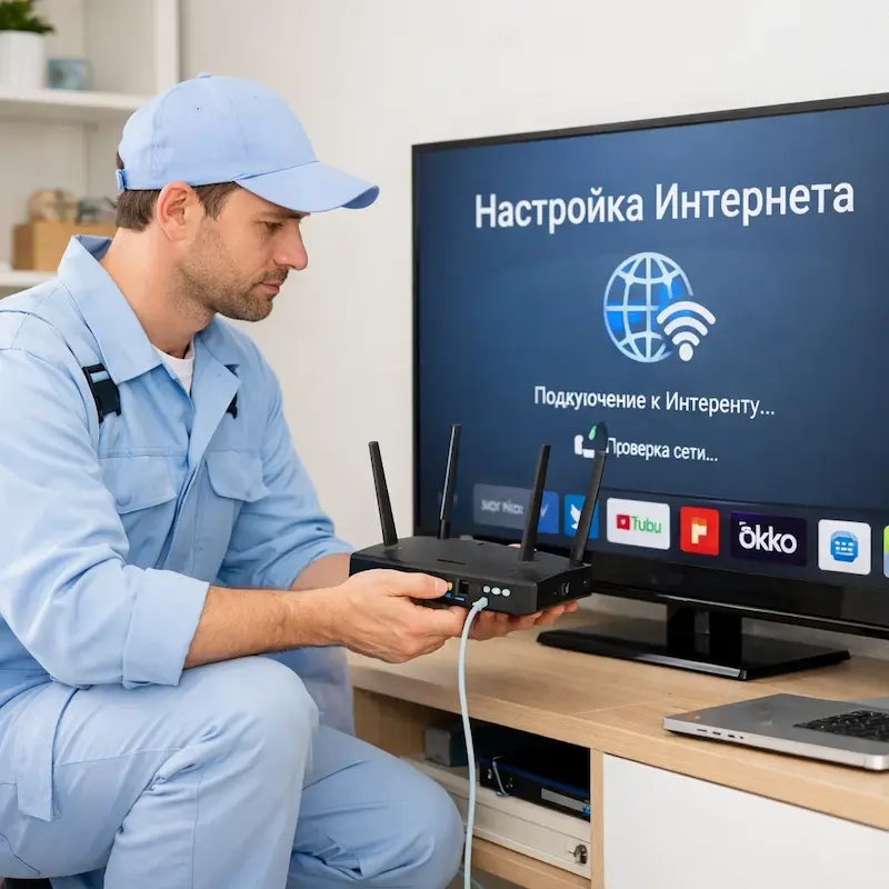 Настройка интернета на телевизоре в Подольске