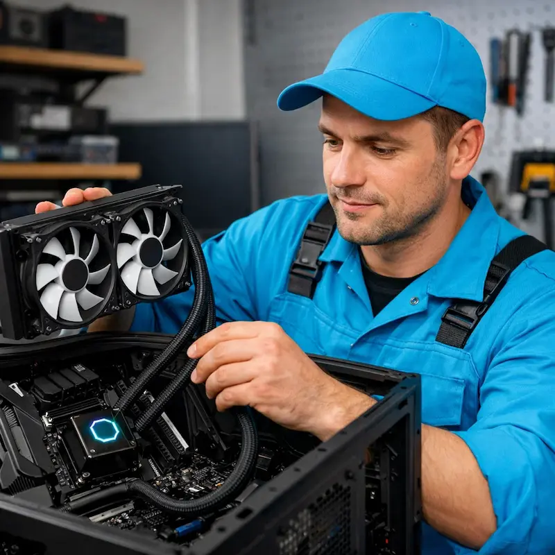 Установка водяного охлаждения на компьютер в Подольске
