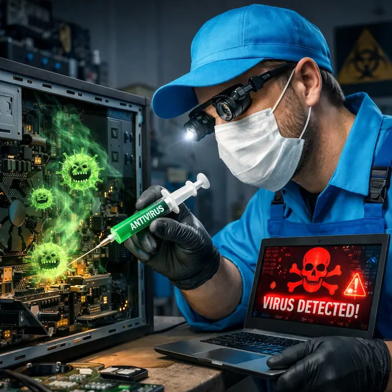 Лечение компьютера от вирусов в Подольске на дому