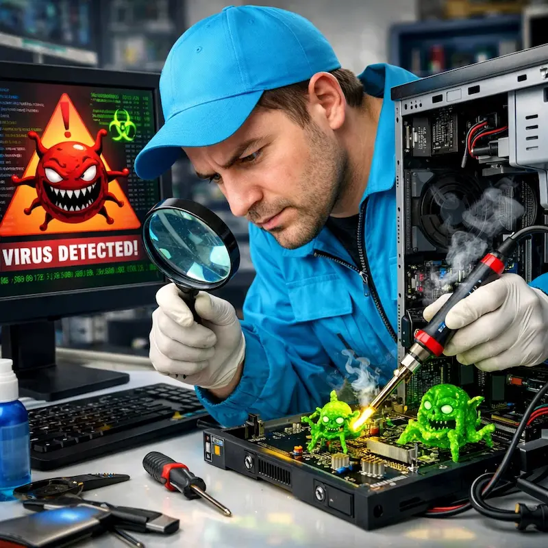 Вылечить компьютерный вирус в Подольске